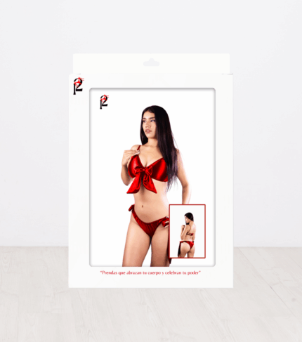 Conjunto de Lencería Satin Rojo