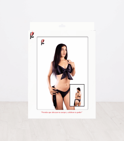 Conjunto de Lencería Satin Negro